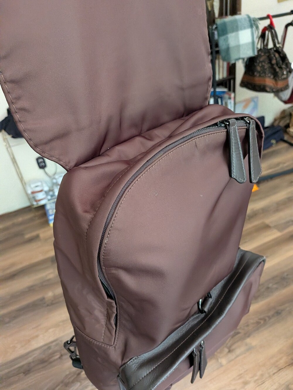 Zanellato Brown Nylon And Leather  Unisex Backpack - Brown - - Picture 7 of 9